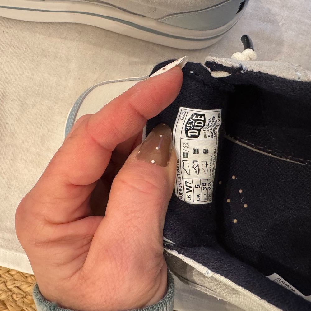 Hey Dude Light Gray and White Women's Sneakers - Picture 6 of 8